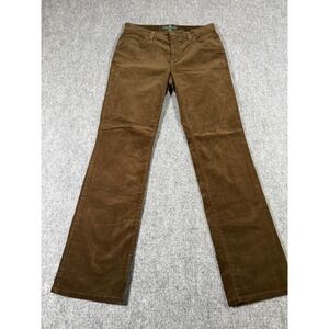 Lauren Ralph Lauren Brown Corduroy Pants Classic Straight Leg Size 10 Stretch
